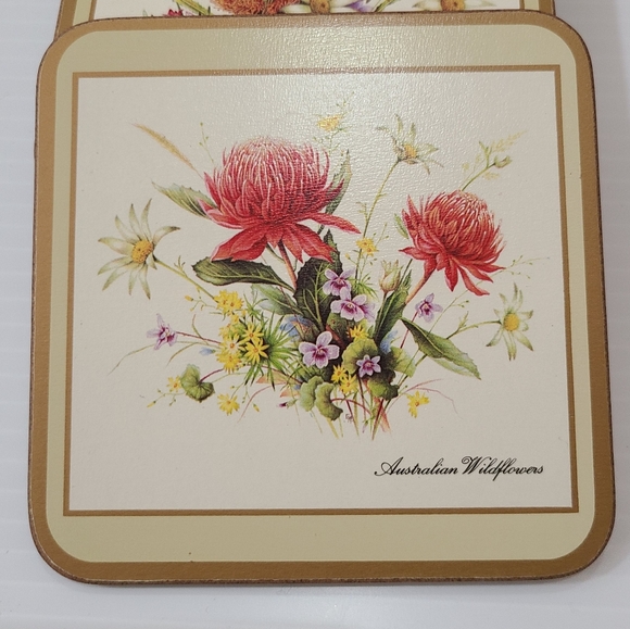 English Life six coasters Australian wildflowers vintage floral coasters - Picture 8 of 10
